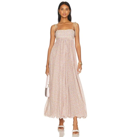 Free People Floral Maxi Dress - Pink and White - Picture 1 of 16